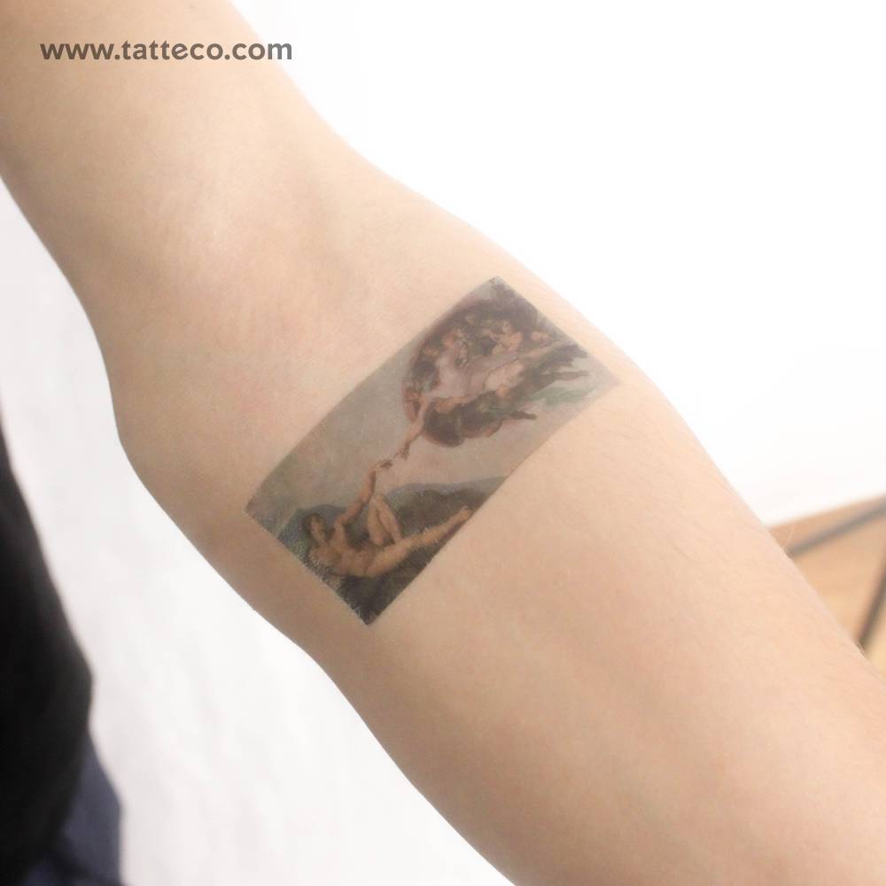 Michelangelo's The Creation of Adam Temporary Tattoo