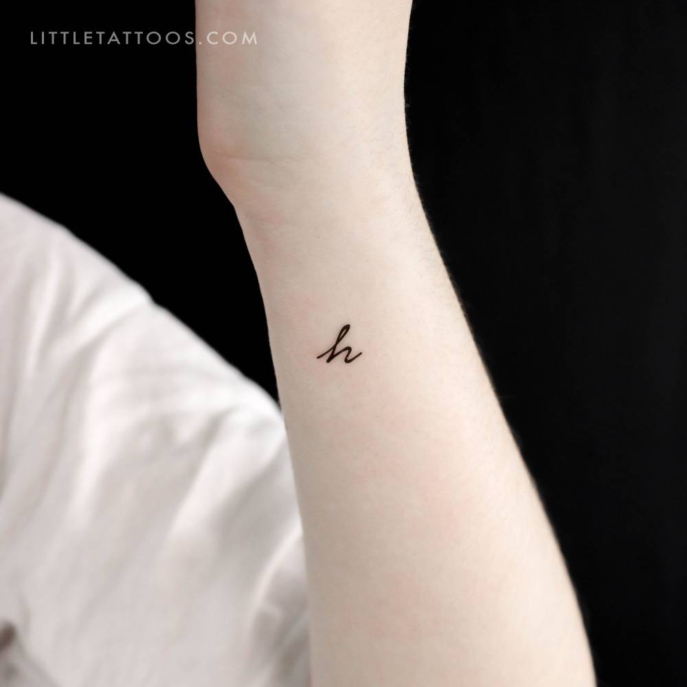 H Handwritten Letter Temporary Tattoo