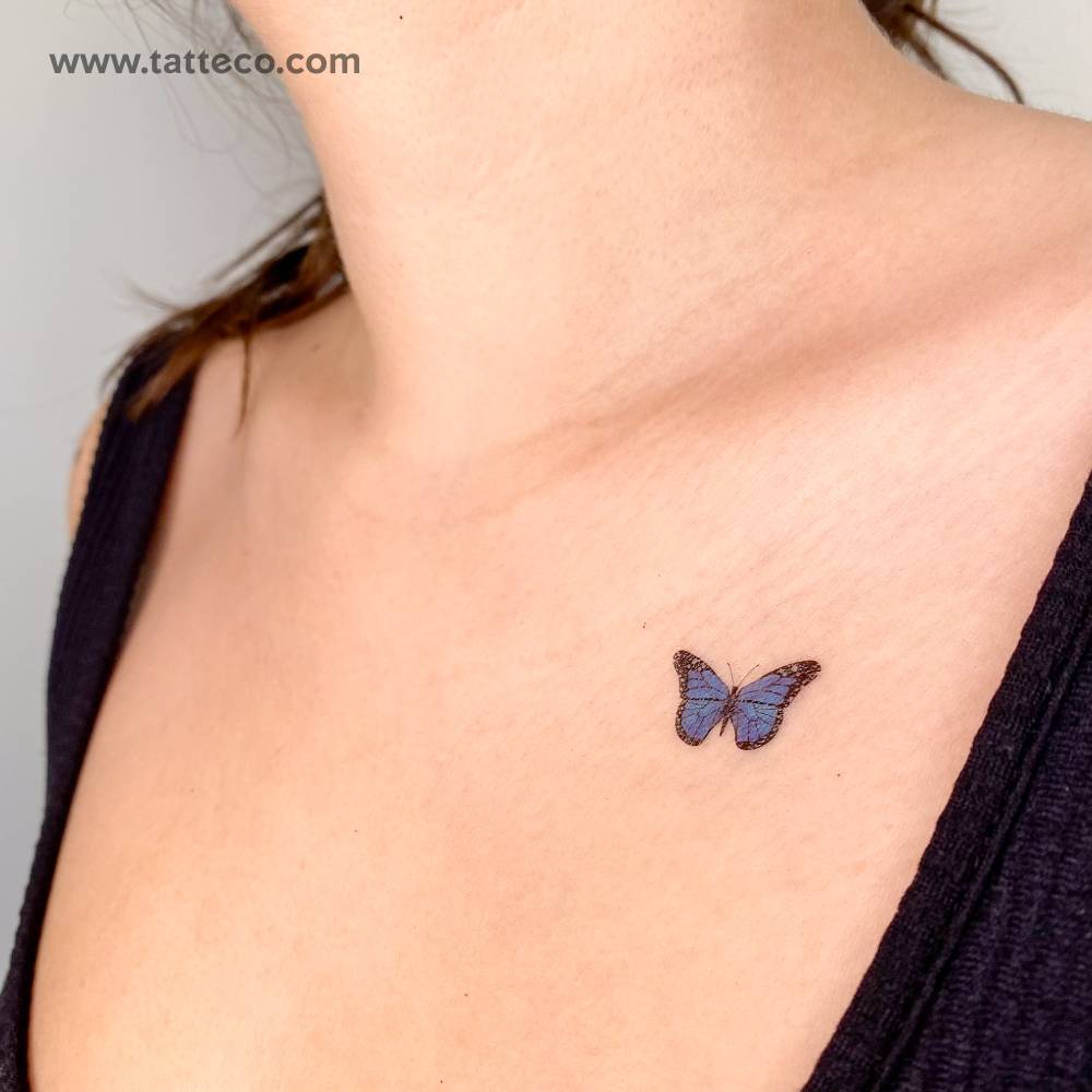 Blue Butterfly Temporary Tattoo