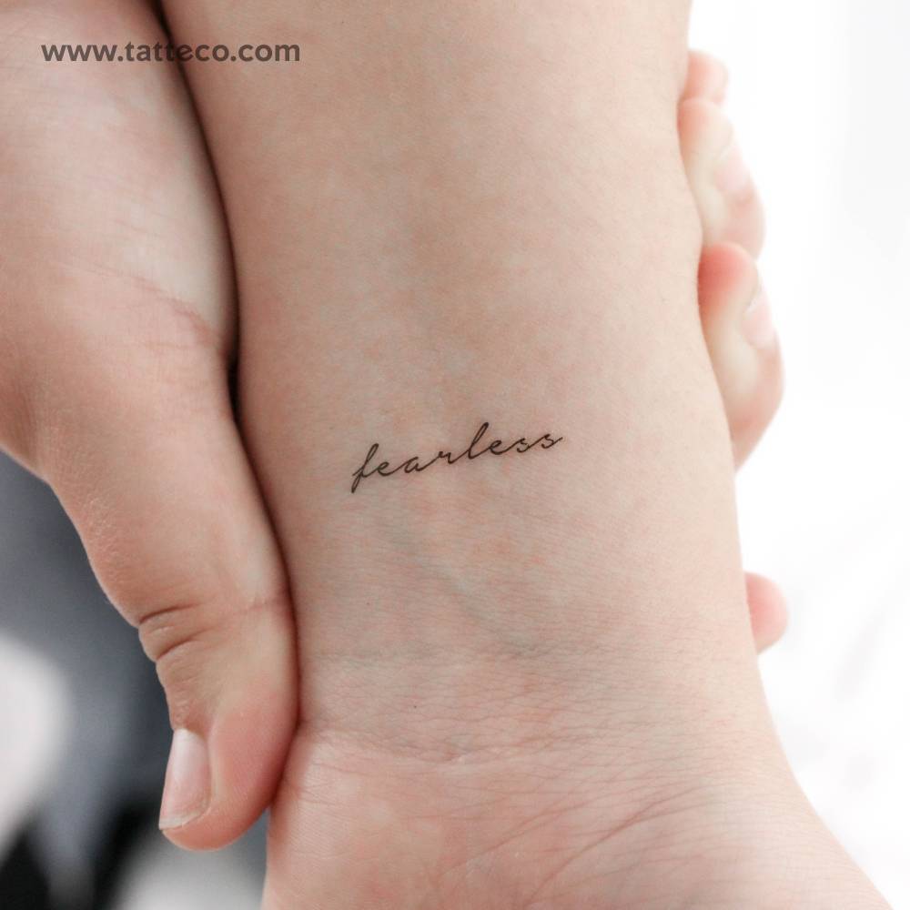 Small Fearless Temporary Tattoo