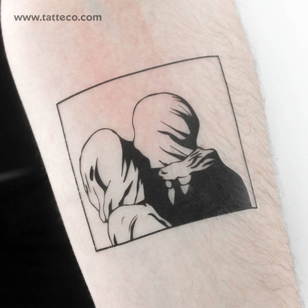 Magritte's The Lovers Temporary Tattoo