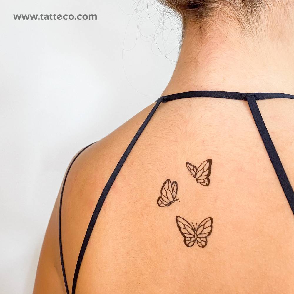 Three Butterflies Temporary Tattoo