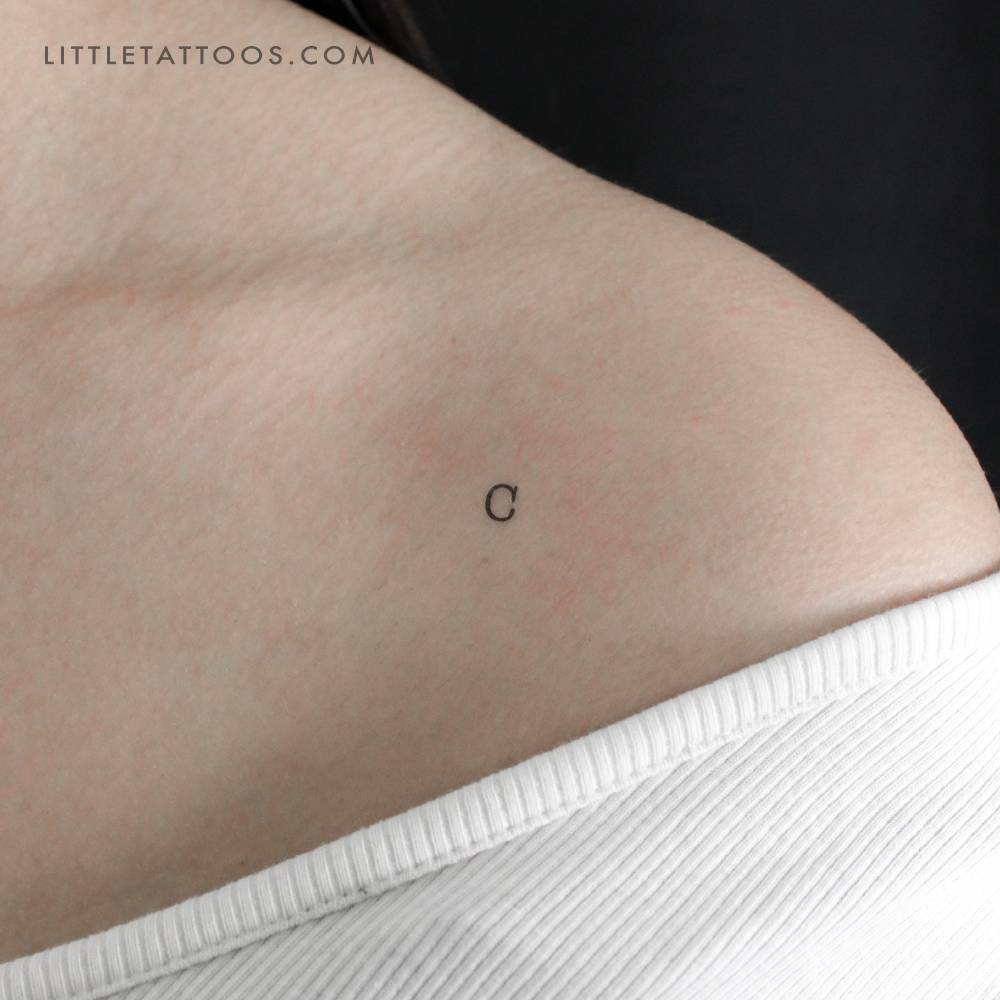 C Uppercase Typewriter Letter Temporary Tattoo