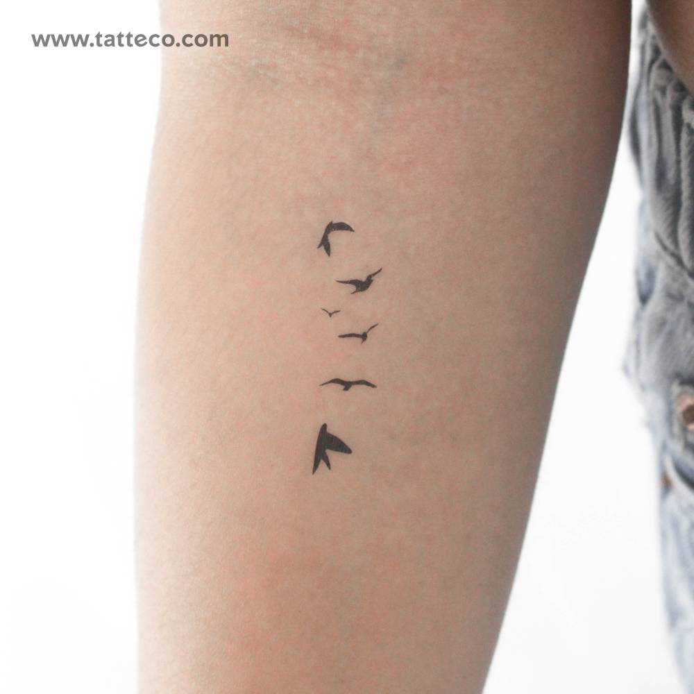 Flying Birds Temporary Tattoo