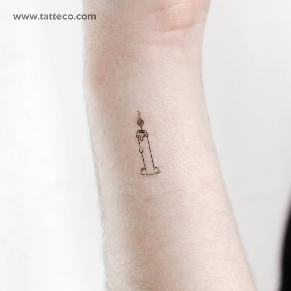 Small Candle Temporary Tattoo