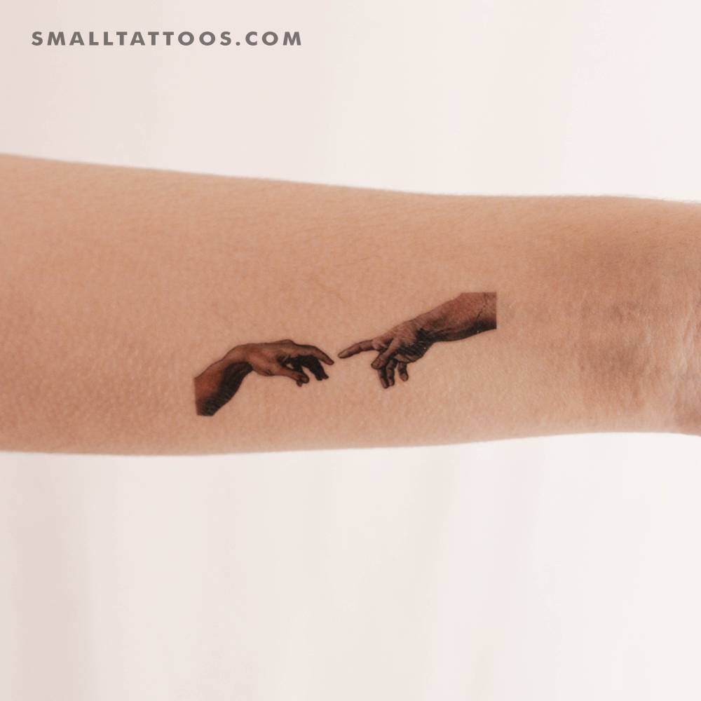 Creation of Adam Hands Temporary Tattoo