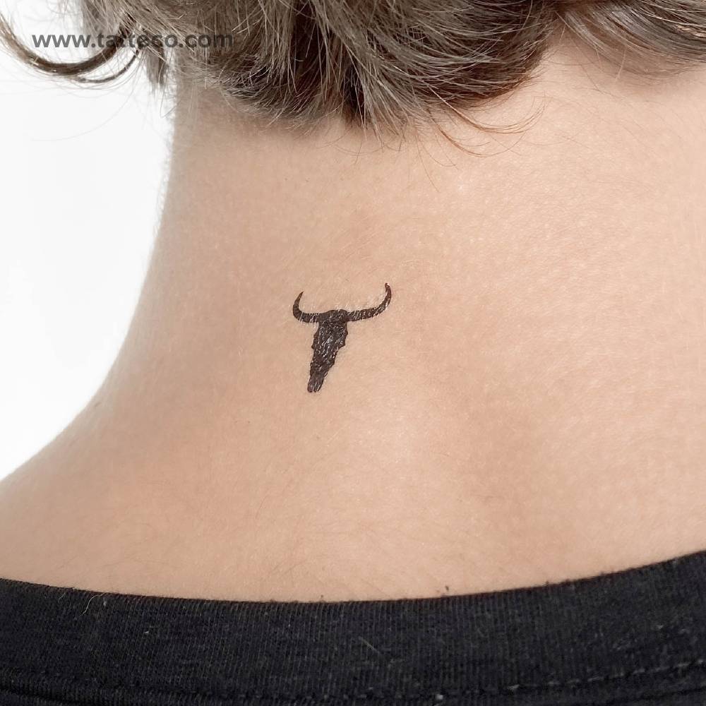 Bull Skull Temporary Tattoo