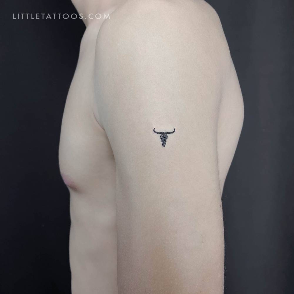 Bull Skull Temporary Tattoo