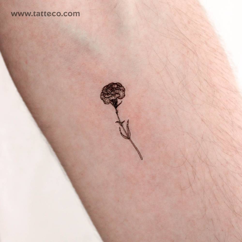 Carnation Temporary Tattoo