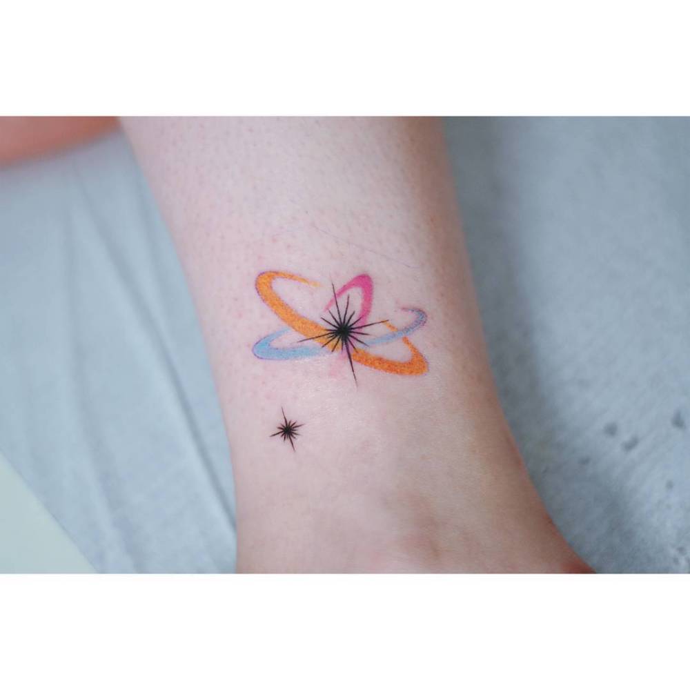 The Second Star To The Right tattoo located on the ankle.