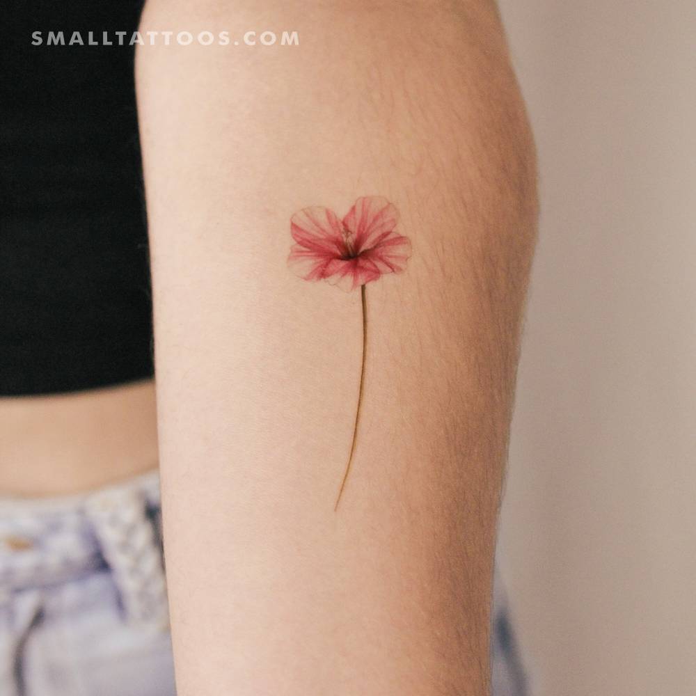 Hibiscus temporary tattoo by Mini Lau.