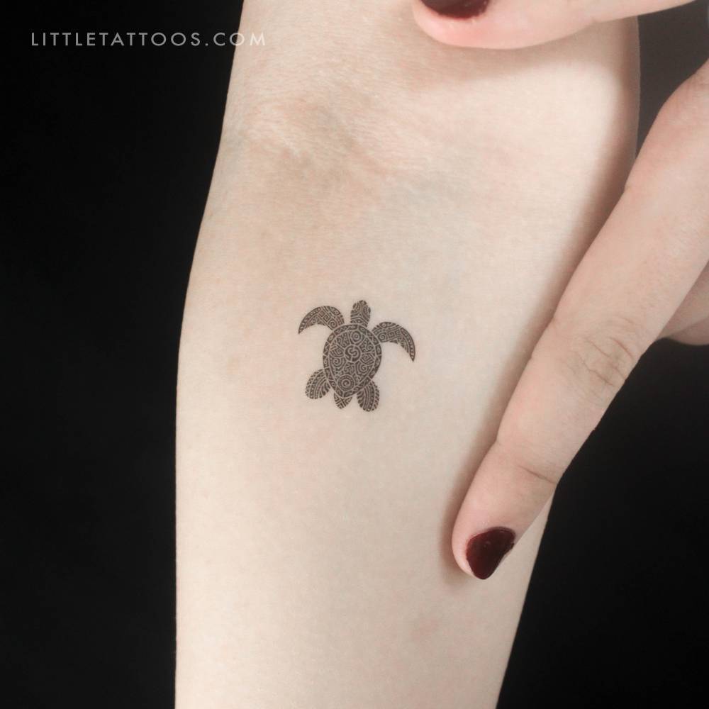 Tribal Sea Turtle Temporary Tattoo