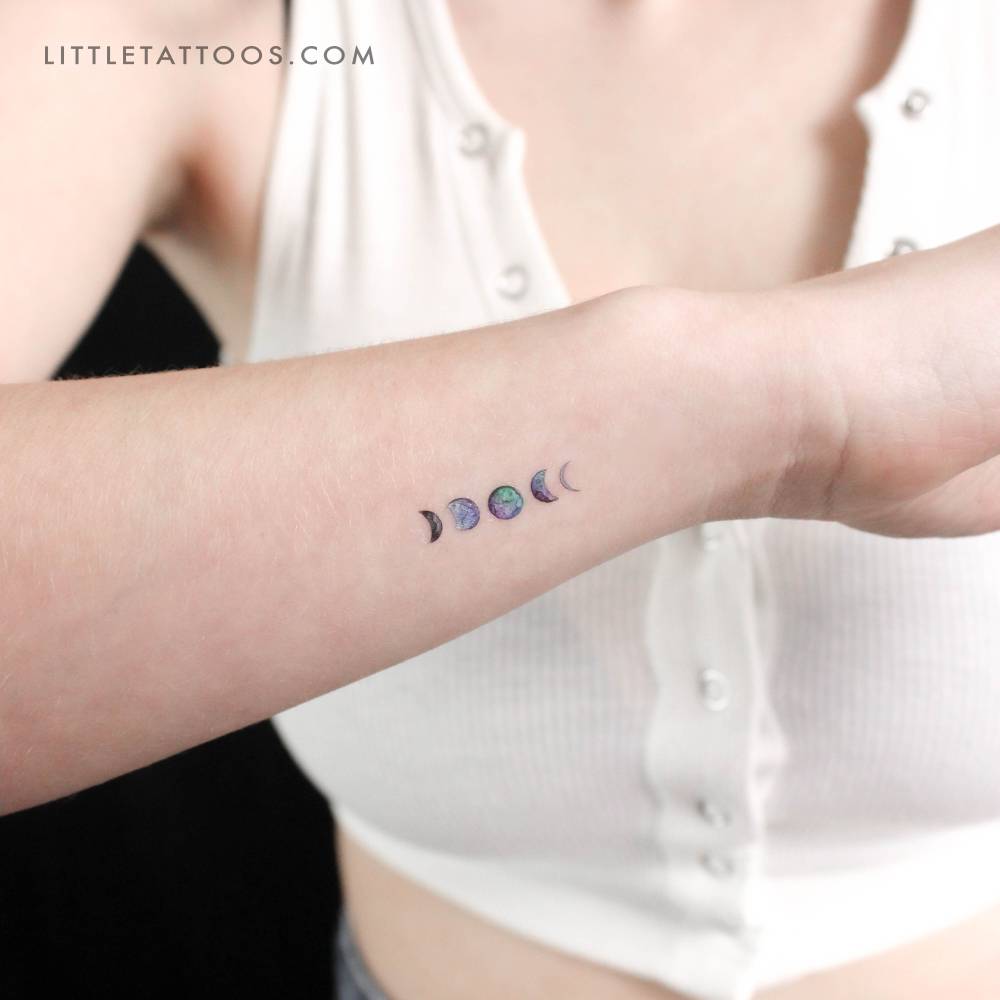 Small Moon Phases By Ann Lilya Temporary Tattoo