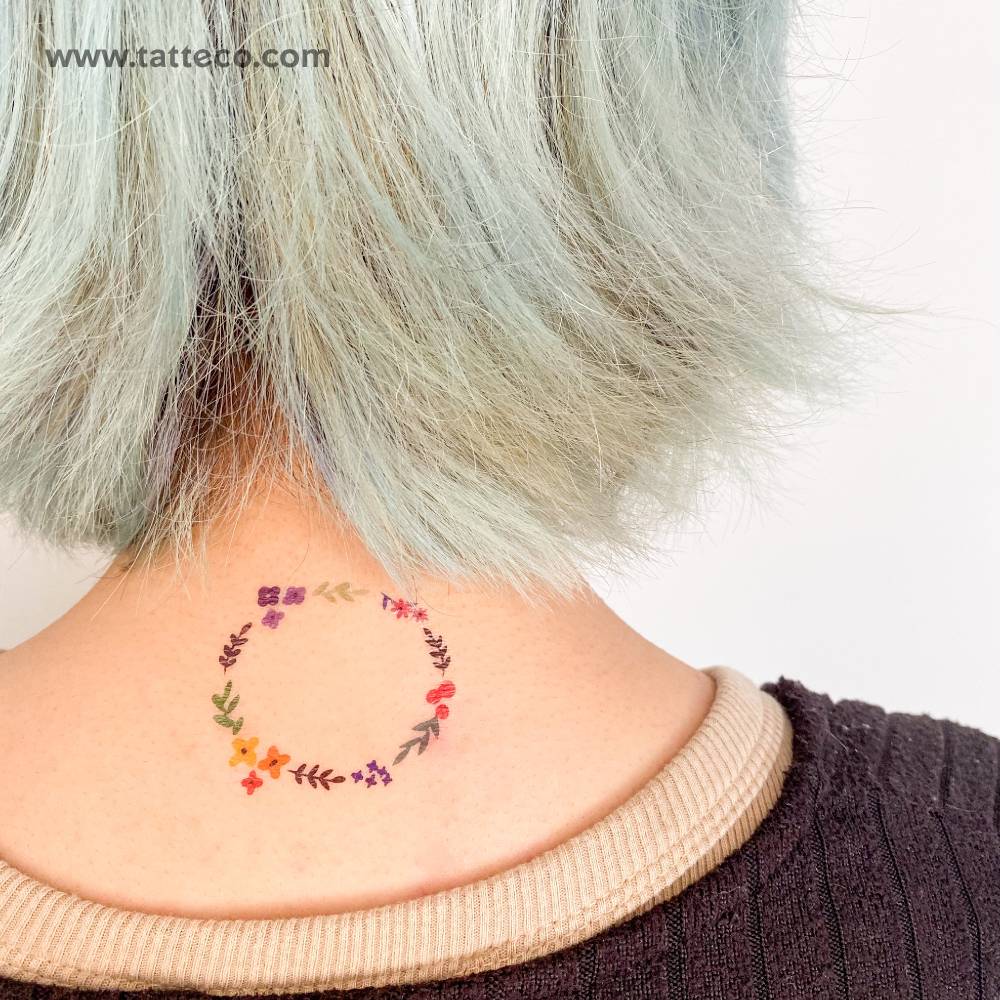 Flower Wreath Temporary Tattoo by Zihee