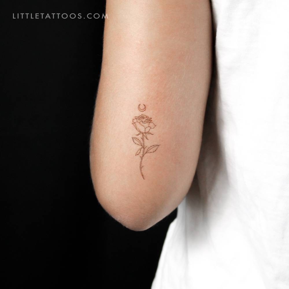 Moon Rose by Jakenowicz Temporary Tattoo