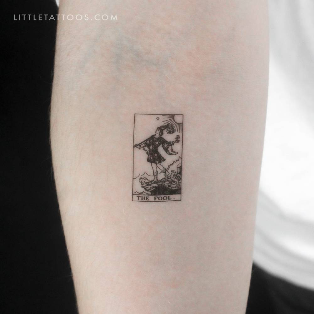 Little The Fool Tarot Card Temporary Tattoo