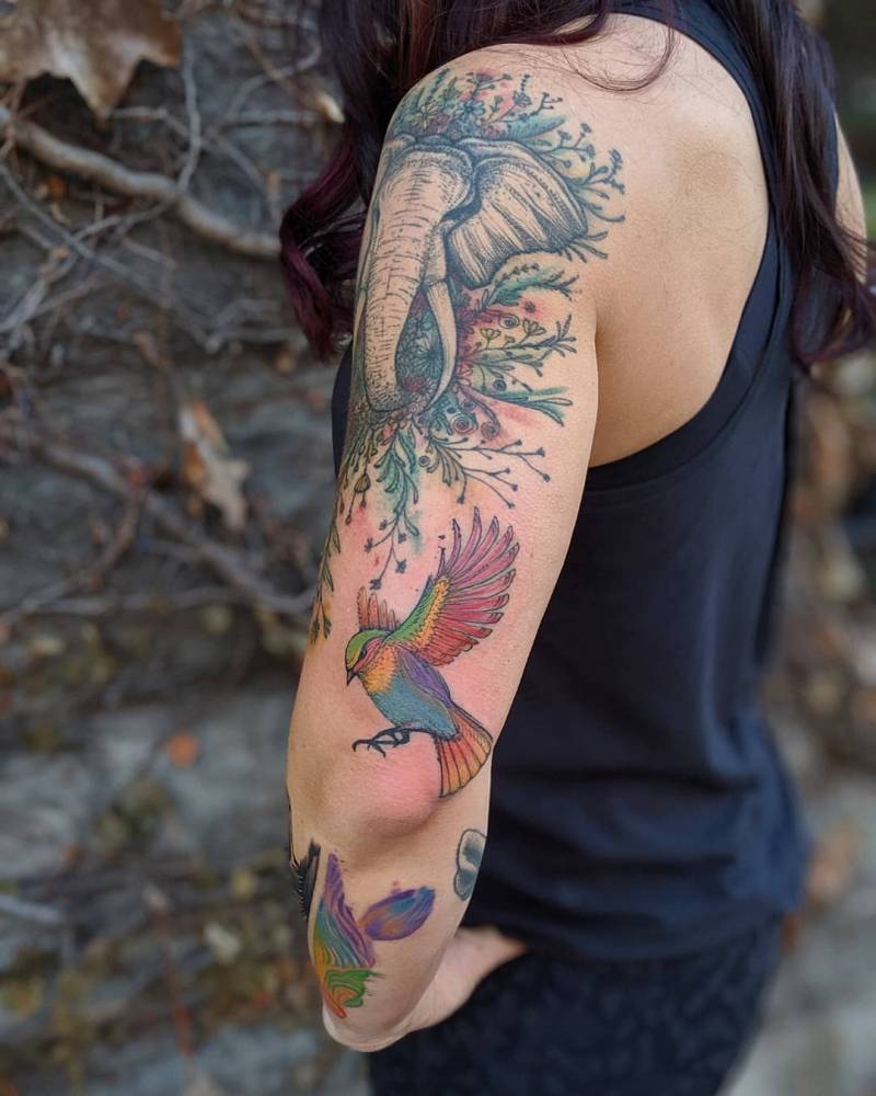 almost done with this African inspired sleeve