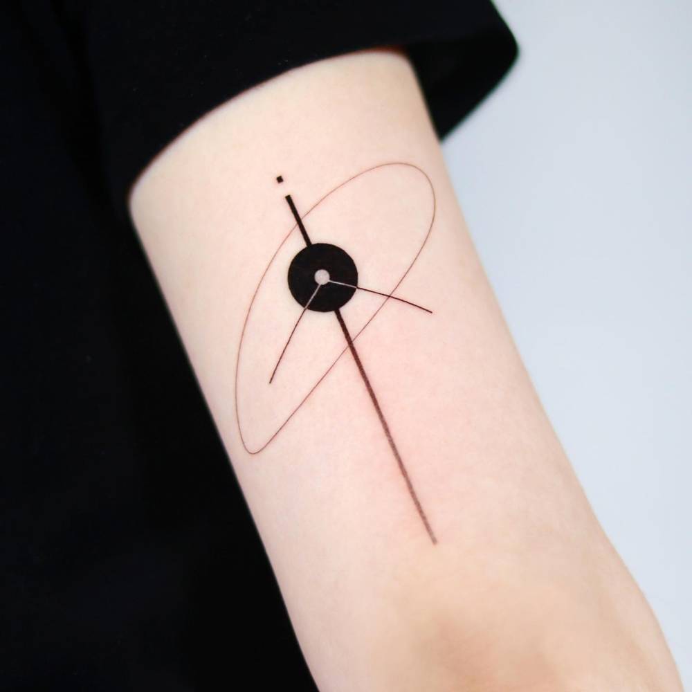 Voyager 1 tattoo located on the tricep.