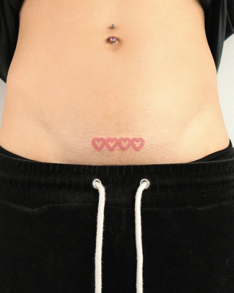 Beautiful neon hearts.