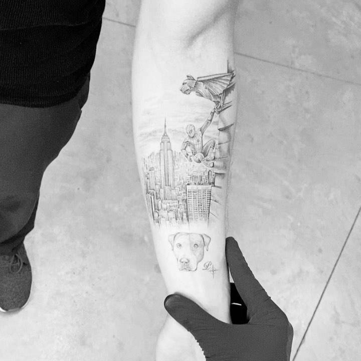 Spider-Man overlooking NYC