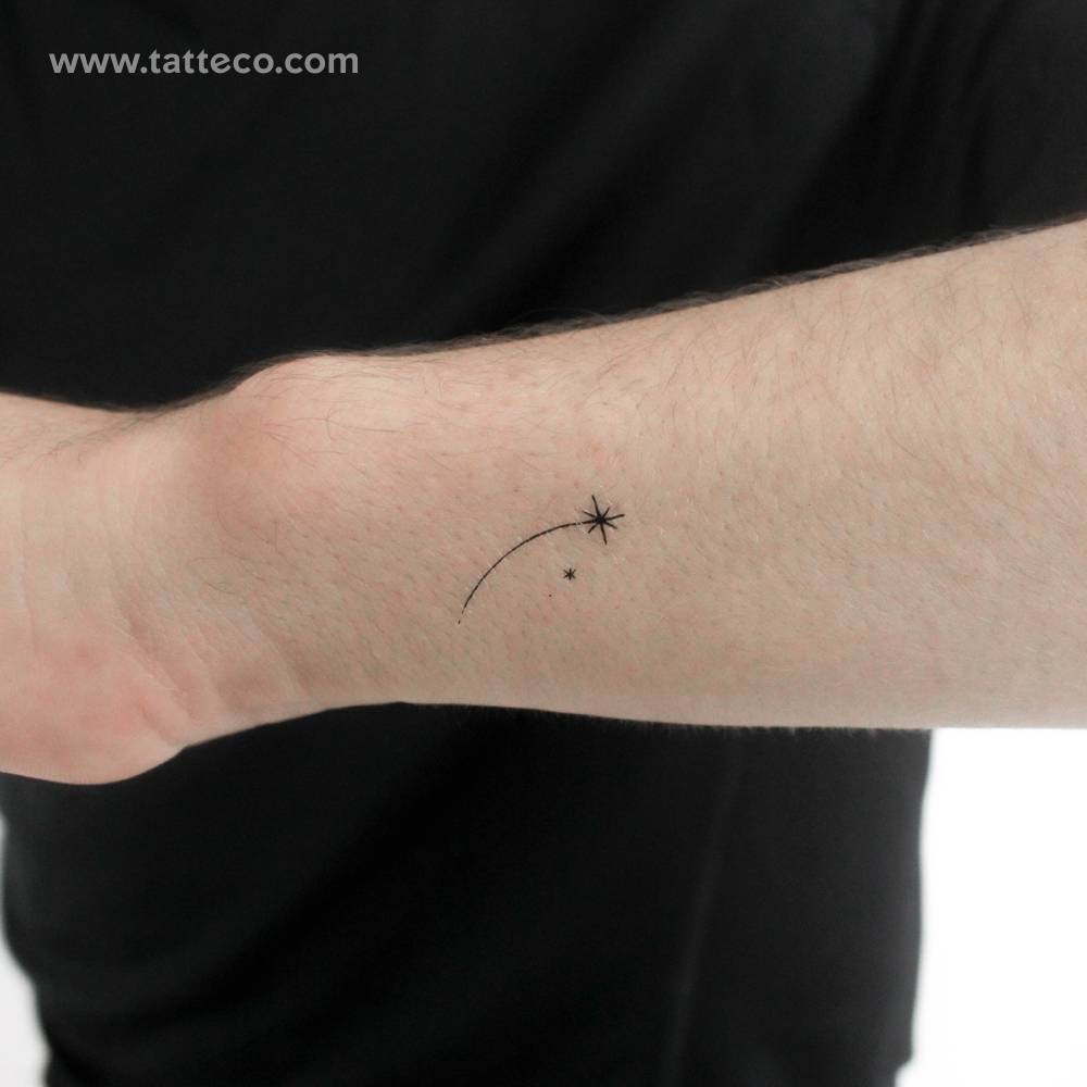 Tiny Shooting Star Temporary Tattoo