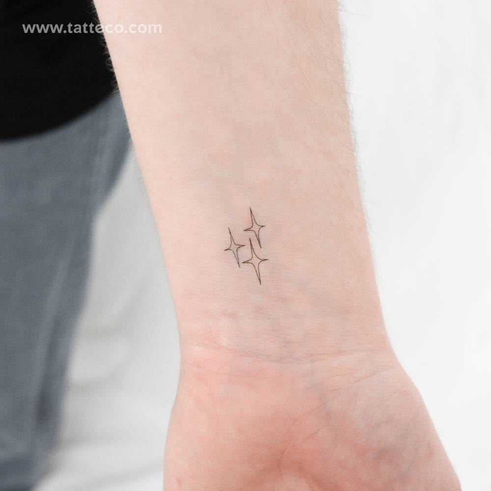 Three Stars Temporary Tattoo