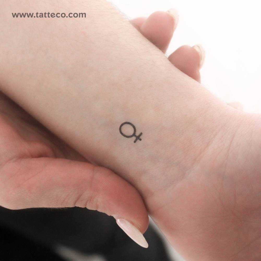 Venus Planet Symbol Temporary Tattoo