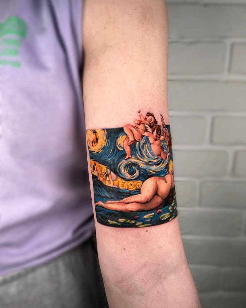 Can you guess how many paintings are in this tattoo?