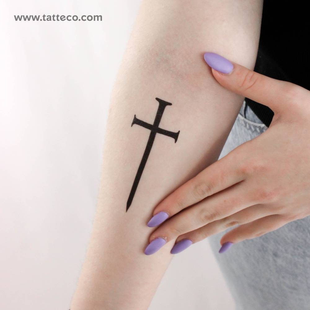 Cross Sword Temporary Tattoo
