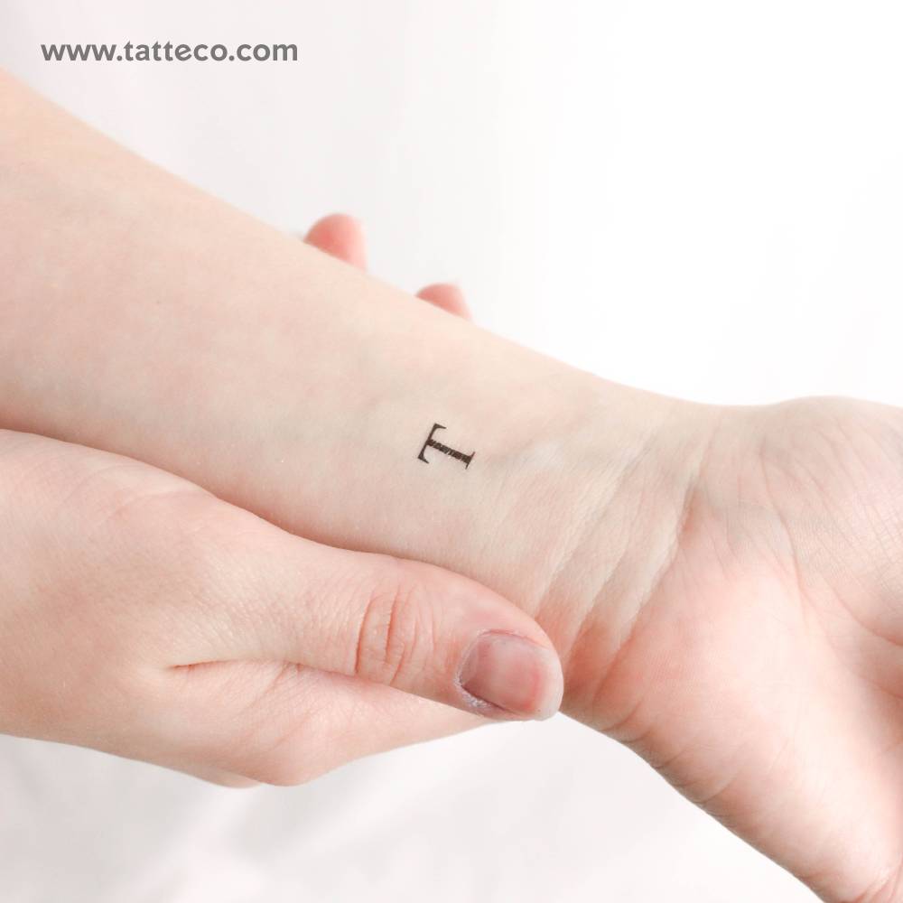 T Serif Capital Letter Temporary Tattoo