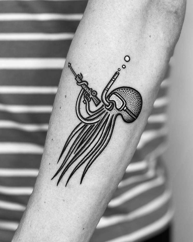 'The Snorkelling Octopus’.