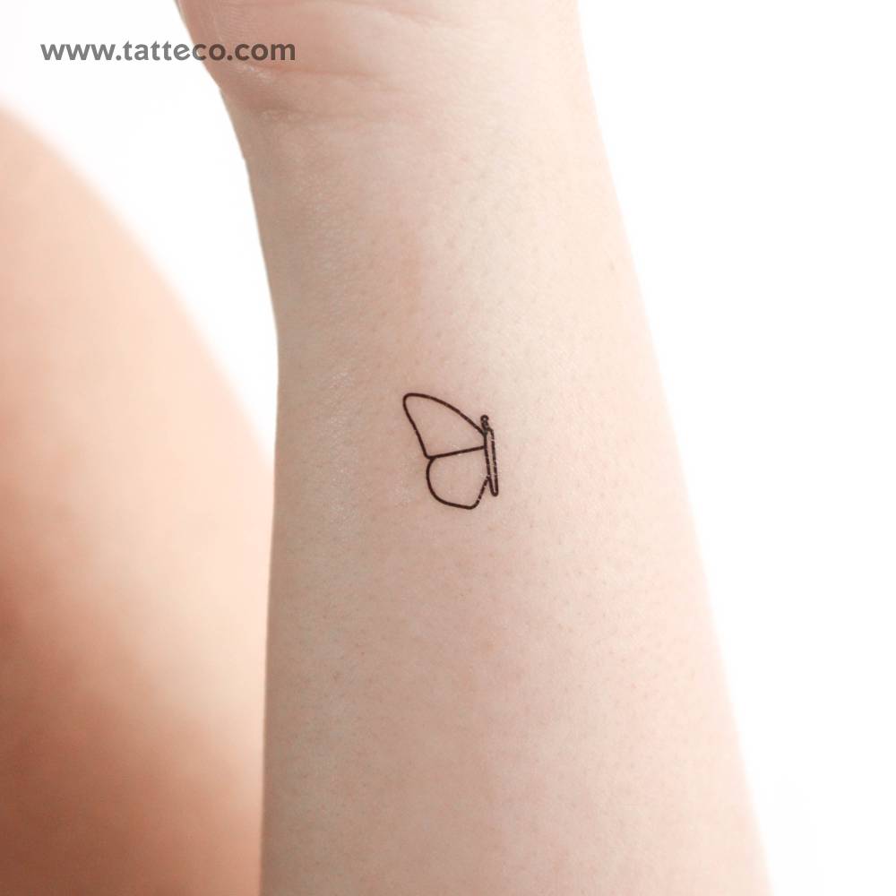 Left half butterfly temporary tattoo done on the wrist.