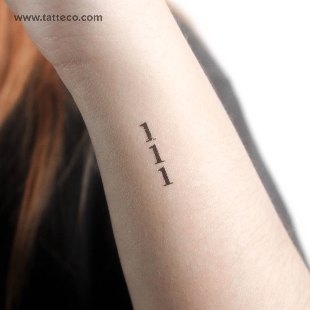 Vertical 111 Temporary Tattoo
