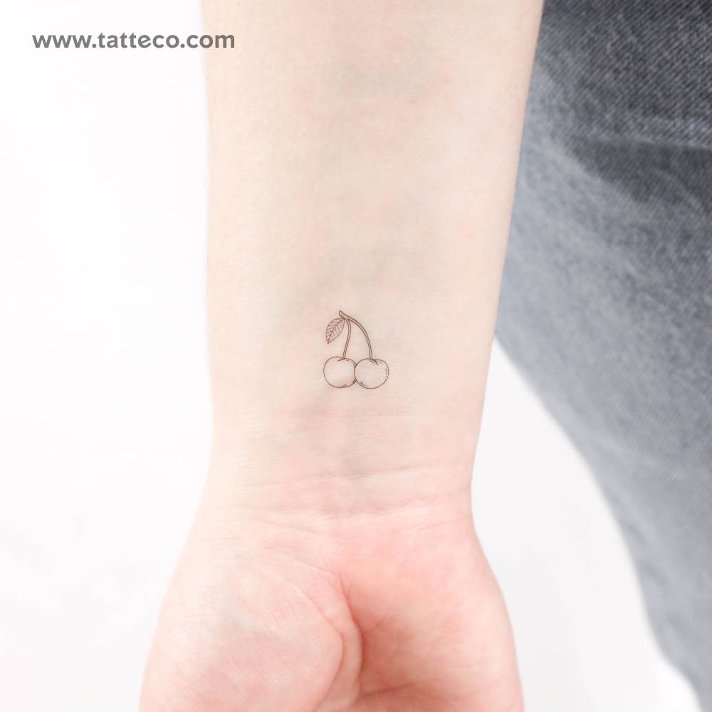 Little Cherry Couple Temporary Tattoo