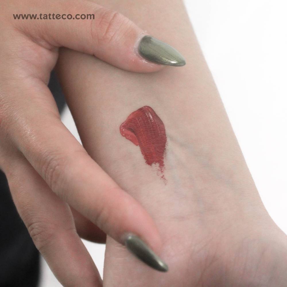 Red Brush Stroke Temporary Tattoo