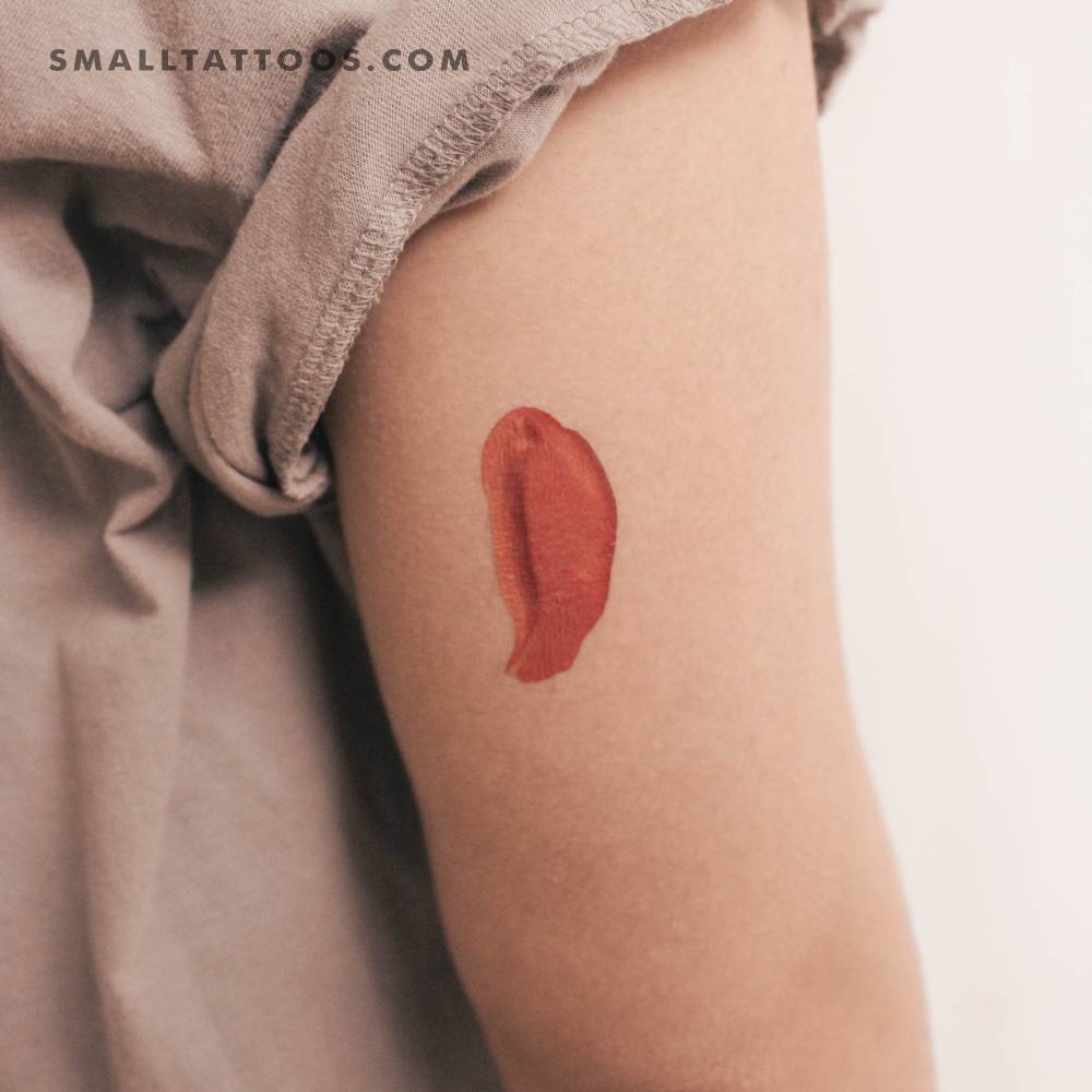 Orange Brush Stroke Temporary Tattoo