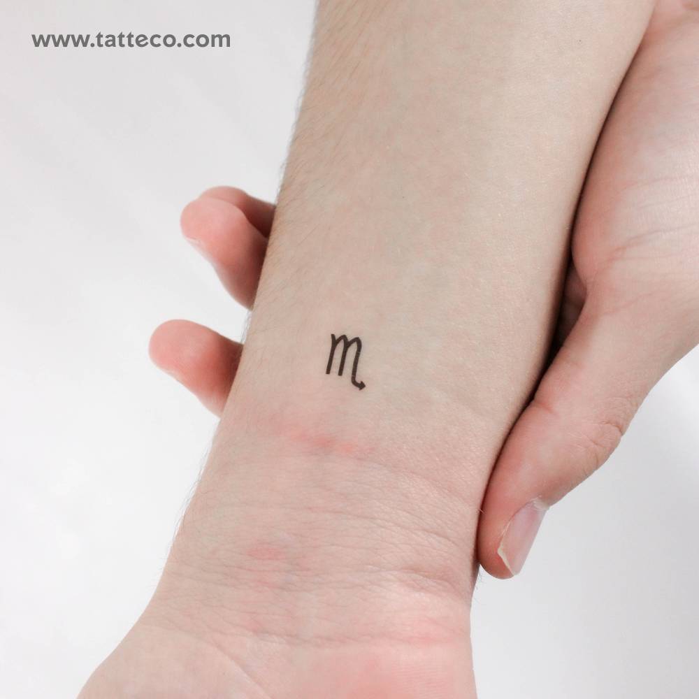 Scorpio Zodiac Symbol Temporary Tattoo