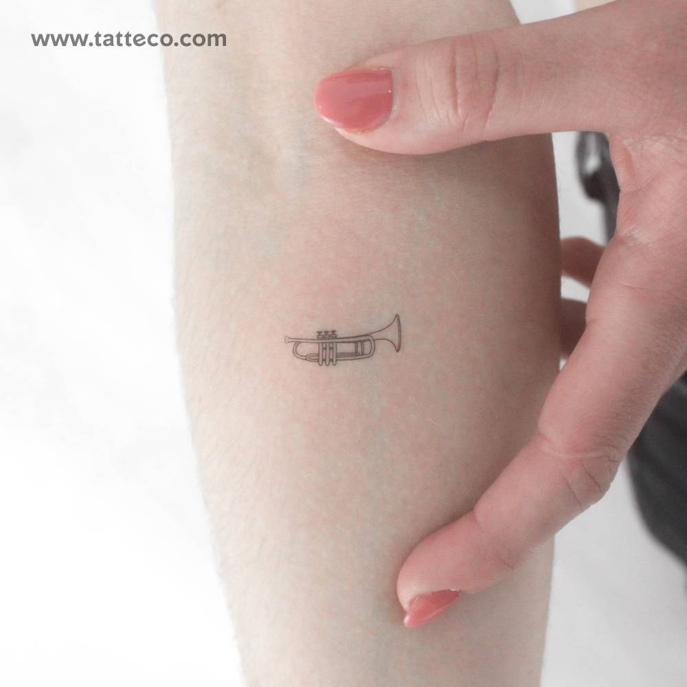 Trumpet Temporary Tattoo