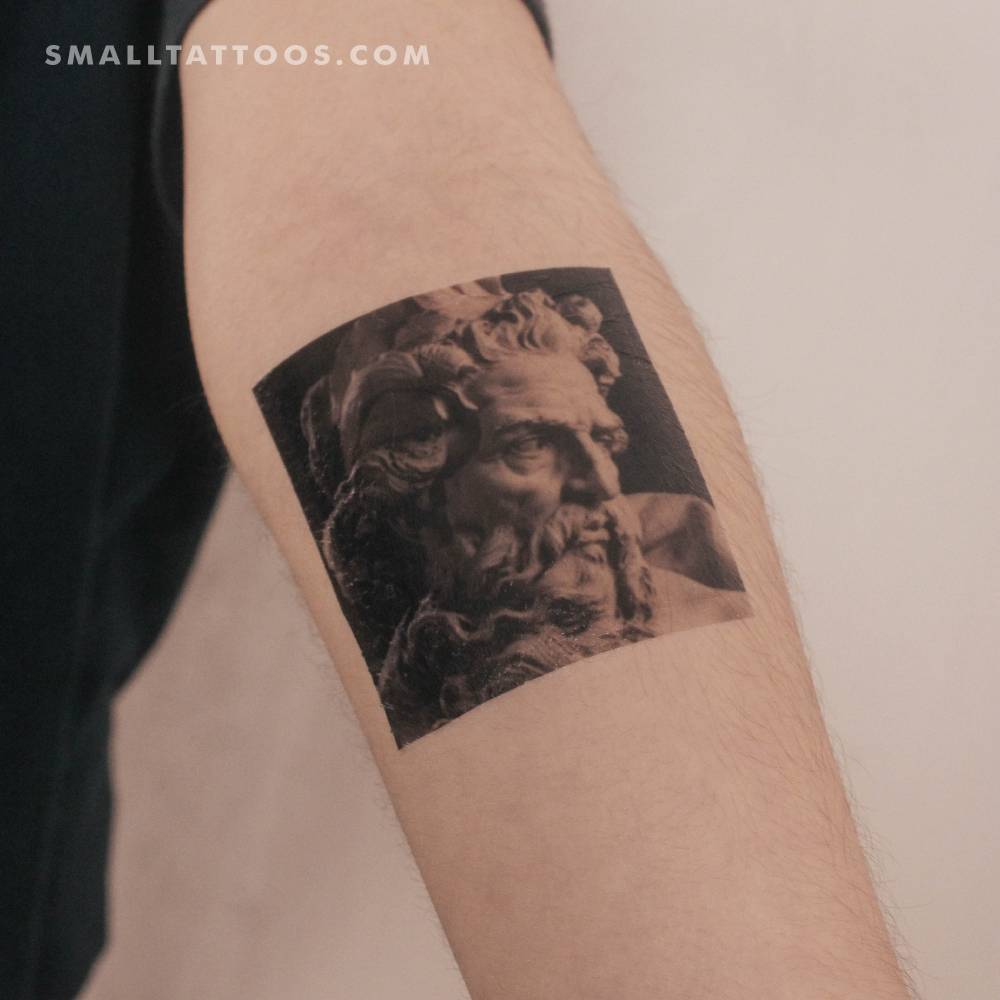 Bust of Neptune Temporary Tattoo