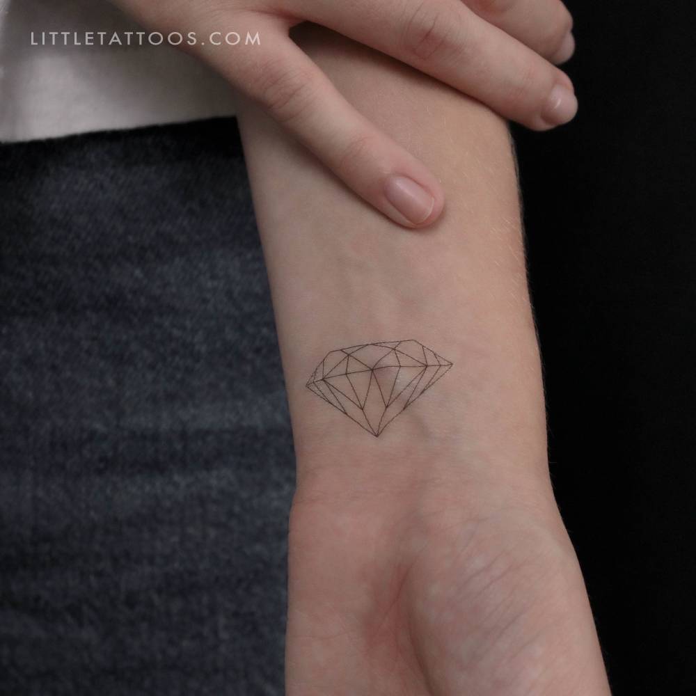 Fine Line Diamond Temporary Tattoo