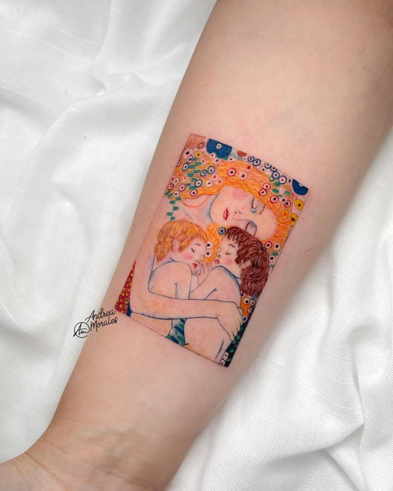 'The Three Ages of Woman' tattoo done on the inner forearm.