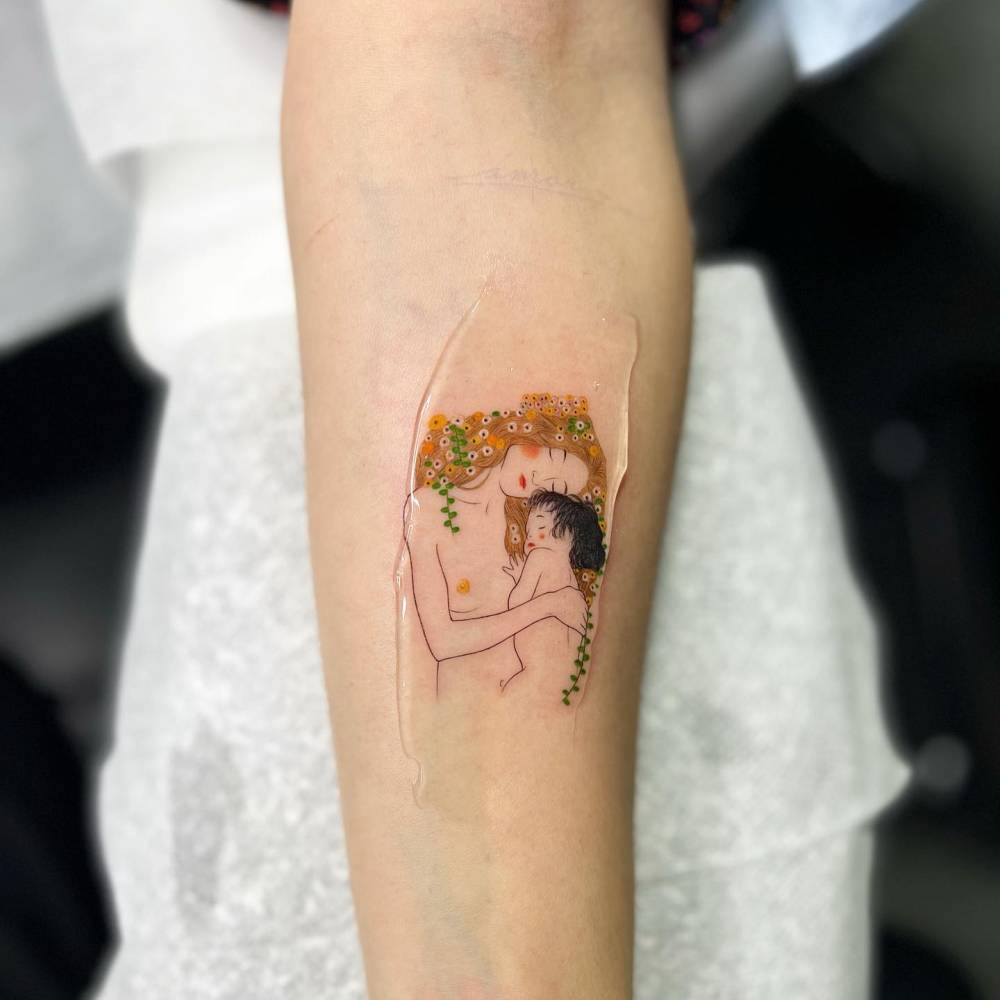 “The Three Ages of Woman” painting by Gustav Klimt.