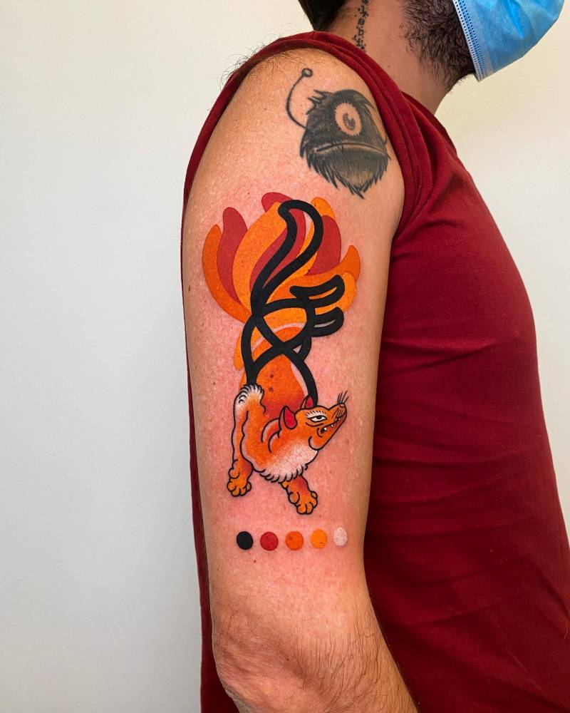 NINE TAILED KITSUNE. DESTRUTTURATO VS JAPANESE.inimaltattoo