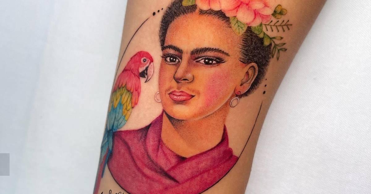 Frida Kahlo portrait tattoo placed on the wrist,