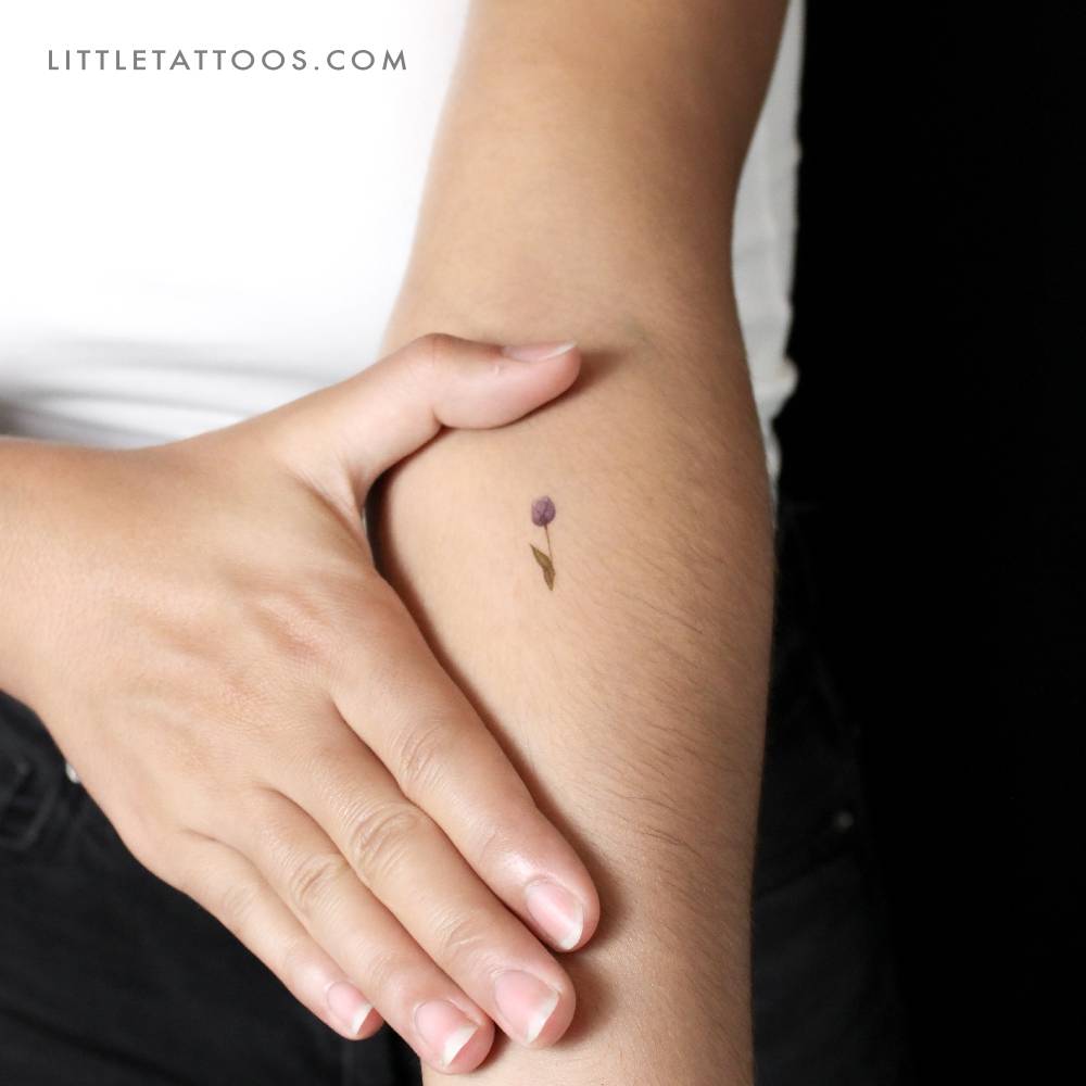 Small blue tulip by Lena Fedchenko temporary tattoo.