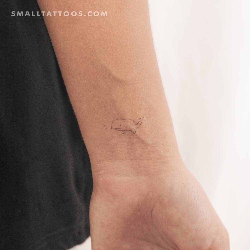 Minimalist Whale Temporary Tattoo