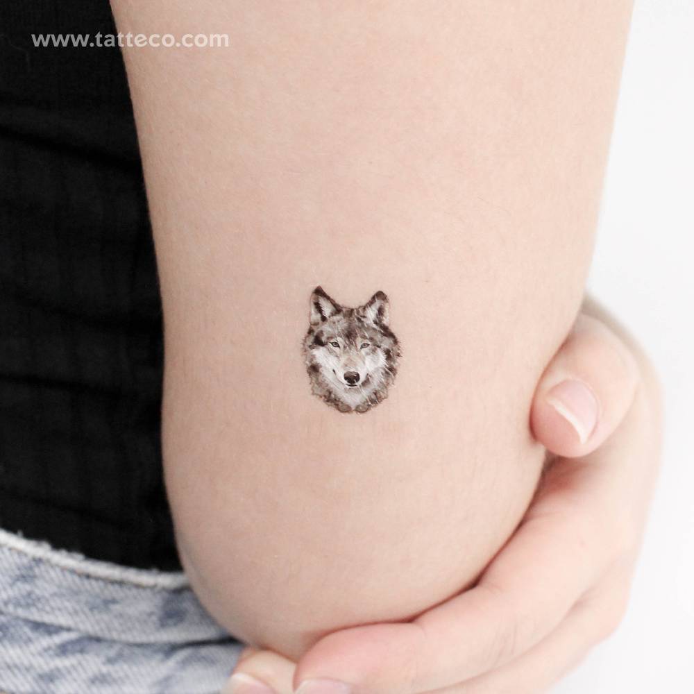 Wolf Portrait Temporary Tattoo
