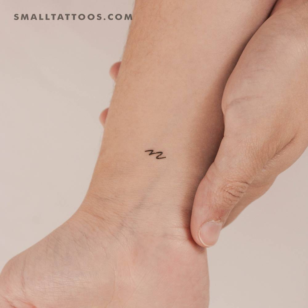 N Handwritten Letter Temporary Tattoo