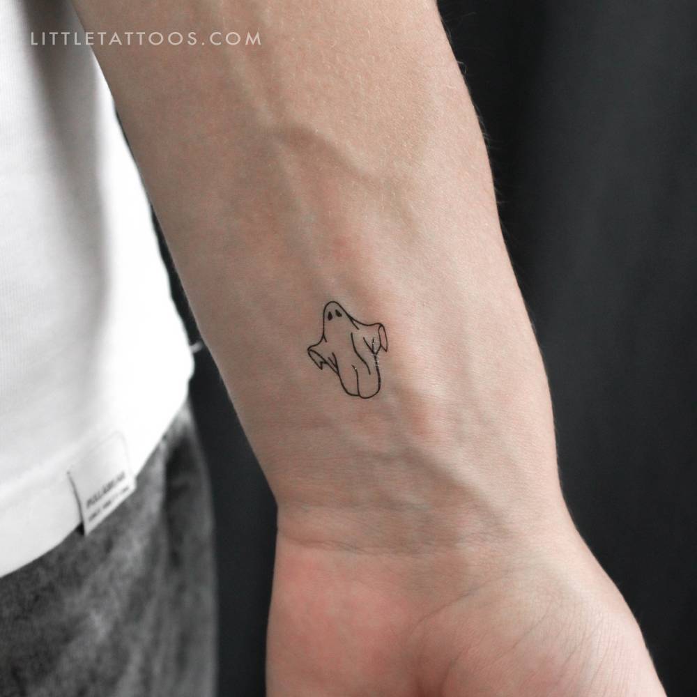 Ghost temporary tattoo placed on the wrist.