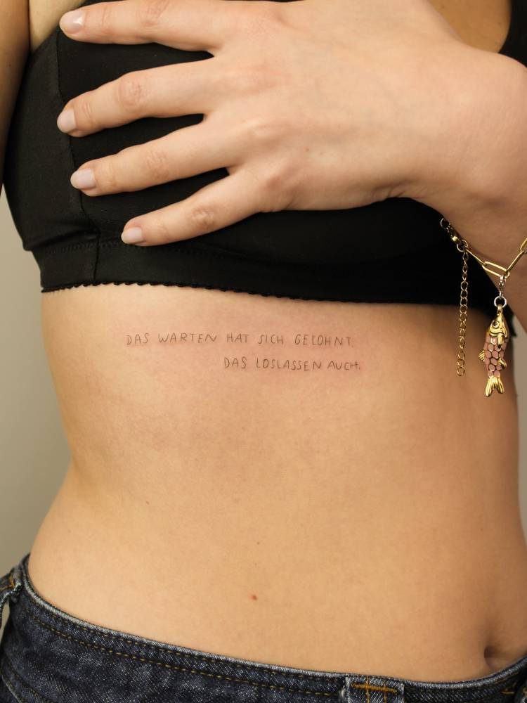 "Das warten hat sich gelohnt das loslassen auch".